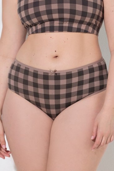 Ulla Popken 854114 Kockás alsók 5 db Taupe - Alsók - 