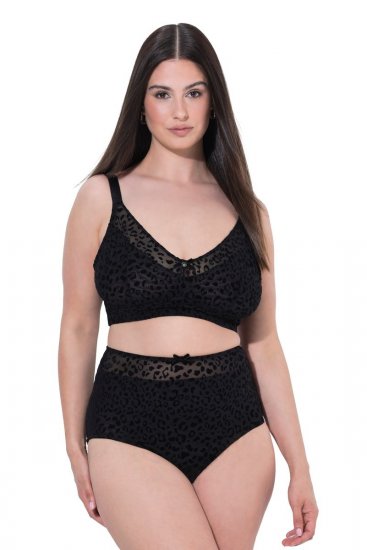 Ulla Popken 854551 Állatmintás női boxeralsók Fekete - Alsók - 