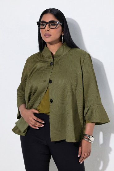 Ulla Popken 855125 Kabátka Khaki - Dzsekik - Nagy méretű női dzsekik