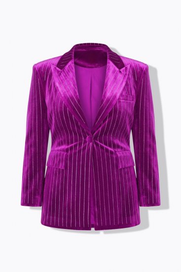 Ulla Popken 855499 Strasszos bársony blézer Magenta - Blézerek - Blézerek plus size méretben nőknek