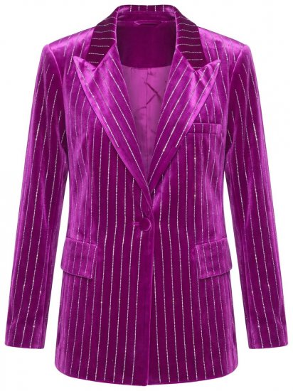 Ulla Popken 855499 Strasszos bársony blézer Magenta - Blézerek - Blézerek plus size méretben nőknek