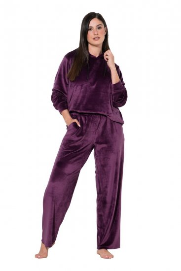 Ulla Popken 856119 Otthoni nadrág Szilva - Pizsama/Loungewear - 
