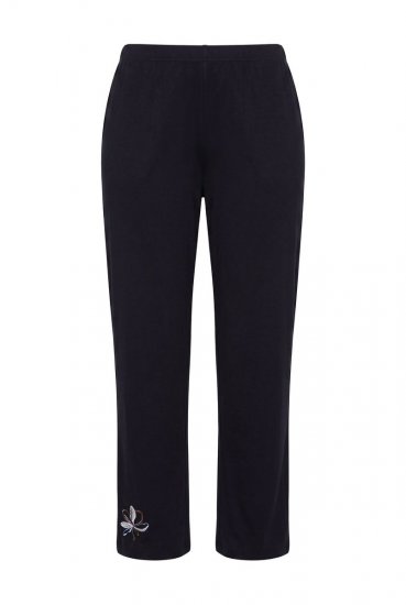 Ulla Popken 856134 Virágos pizsama Fekete - Pizsama/Loungewear - 