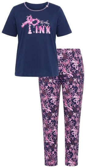 Ulla Popken 856141 Hosszú ujjú pizsama Sötétkék - Pizsama/Loungewear - 