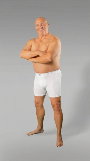 20 Nodi 938 Stretch Cotton Boxer with Embroidered Long Leg White - Boxeralsó - Boxeralsó 2XL-12XL