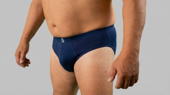 20 Nodi 974 Stretch Cotton Briefs with Internal Elastic Band and Low Rise Navy - Alsónemű & strandruhák - Nagyméretű Alsónemű 2XL-8XL
