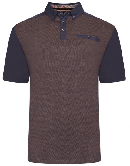 Kam Jeans 5490 Jersey Weave Contrast Polo Navy - Pólóingek - Galléros Pólók 2XL-8XL - Pólóingek 2XL-8XL