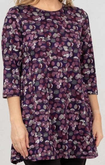 Scandinavian Caramel Flower Petals Tunic Purple - Pólók - 