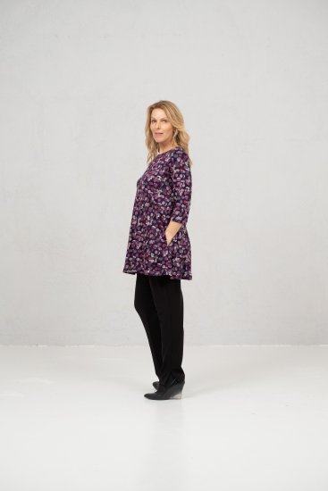 Scandinavian Caramel Flower Petals Tunic Purple - Pólók - 