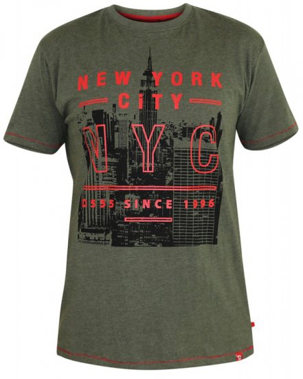 D555 Alex T-shirt Khaki - Pólók - Nagyméretű pólók - 2XL-14XL