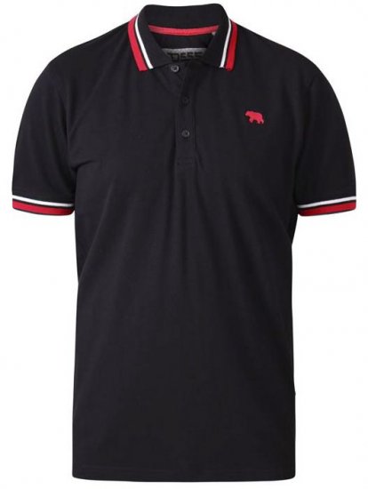 D555 Allante 1 Pique Polo Black - Pólóingek - Galléros Pólók 2XL-8XL - Pólóingek 2XL-8XL