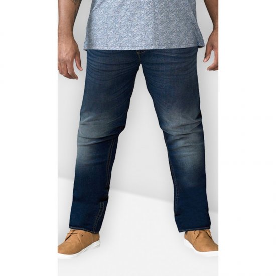D555 Ambrose Tapered Fit Stretch Jeans Dark Blue TALL SIZES - FÉRFIRUHÁZAT MT-6XLT - TALL-méretek