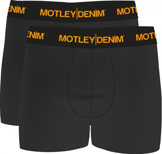 Motley Denim Amsterdam Boxershorts Charcoal 2-pack - Alsónemű & Strandruhák - Nagyméretű Alsónemű 2XL-8XL