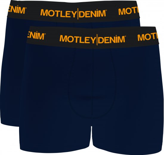 Motley Denim Amsterdam Boxershorts Navy 2-pack - Alsónemű & Strandruhák - Nagyméretű Alsónemű 2XL-8XL