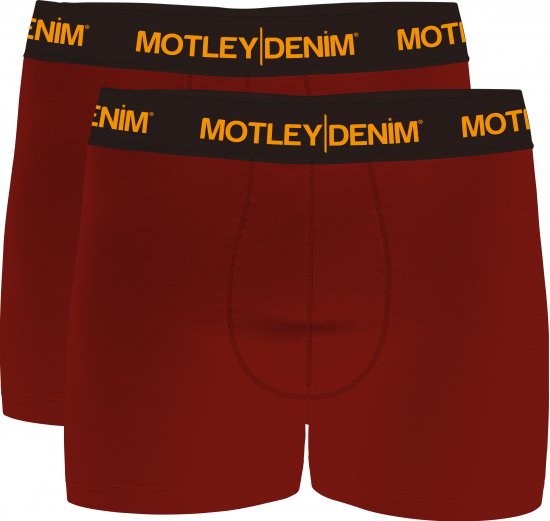 Motley Denim Amsterdam Boxershorts Red 2-pack - Alsónemű & strandruhák - Nagyméretű Alsónemű 2XL-8XL