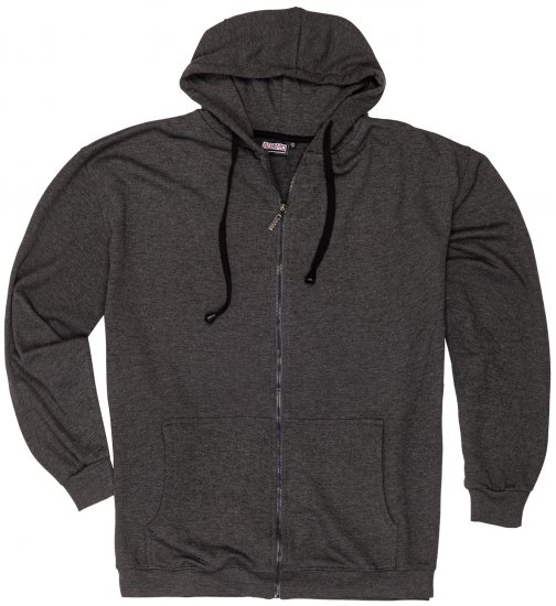 Adamo Athen Hoodie with Zipper Charcoal - Pulóverek & Kapucnis pulóverek - Pulóverek & Kapucnis pulóver 2XL-12XL
