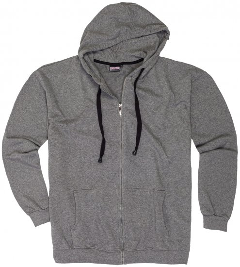 Adamo Athen Hoodie with Zipper Grey - Pulóverek & kapucnis pulóverek - Pulóverek & Kapucnis pulóver 2XL-12XL