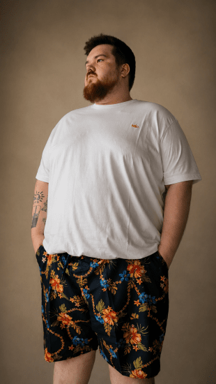D555 Dawson AO Fürdőnadrág Hawaii Mintával Sötétkék - Alsónemű & strandruhák - Nagyméretű Alsónemű 2XL-8XL
