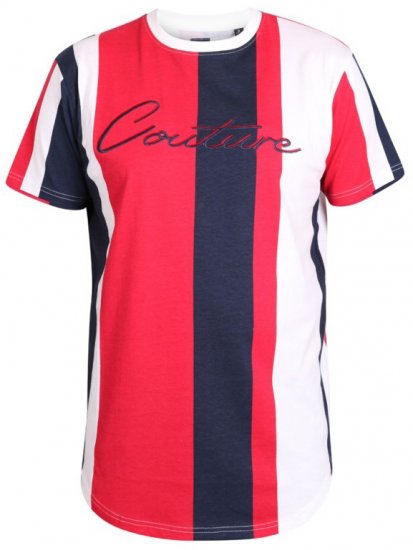 D555 Bancroft T-shirt Red/Navy - Pólók - Nagyméretű pólók - 2XL-14XL