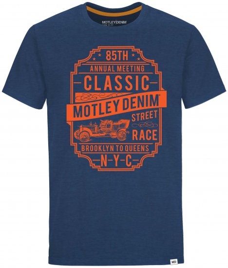 Motley Denim Blackpool T-shirt Dark Indigo - Pólók - Nagyméretű pólók - 2XL-14XL