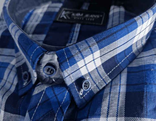 Kam Jeans 6369 Checked Short Sleeve Shirt Blue - Ingek - Ingek 2XL-10XL