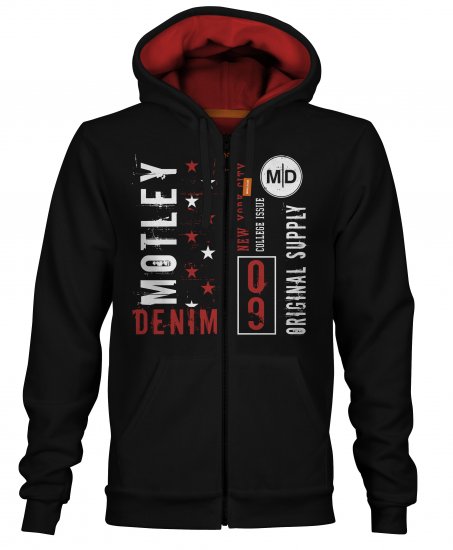 Motley Denim Bodmin Hoodie Black - Pulóverek & kapucnis pulóverek - Pulóverek & Kapucnis pulóver 2XL-12XL