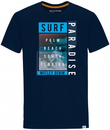 Motley Denim Bolton T-shirt Navy - Pólók - Nagyméretű pólók - 2XL-14XL