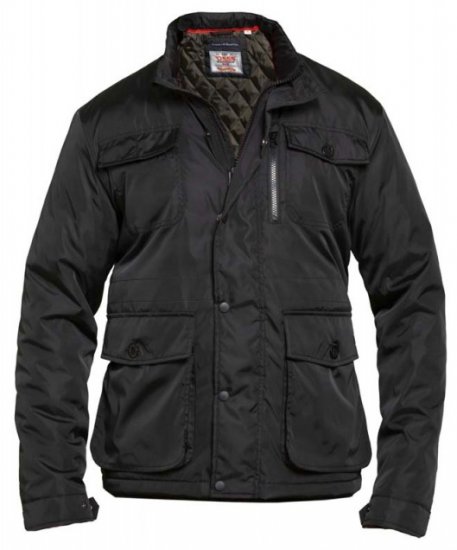 D555 Brentford Jacket Black - Kabátok - Nagyméretű Kabátok - 2XL-8XL