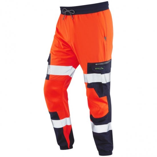 Leo Hawkcombe Ecoviz High Performance Ballistic Stretch Trousers Hi-Vis Orange/Navy - Munkaruha - Nagyméretű Munkaruha 3XL-6XL