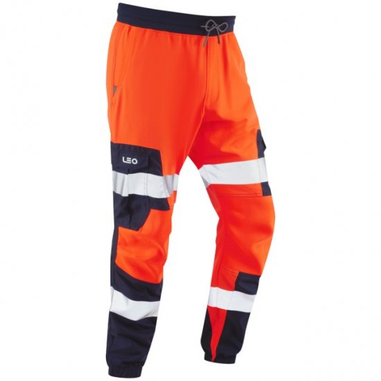 Leo Hawkcombe Ecoviz High Performance Ballistic Stretch Trousers Hi-Vis Orange/Navy - Munkaruha - Nagyméretű Munkaruha 3XL-6XL