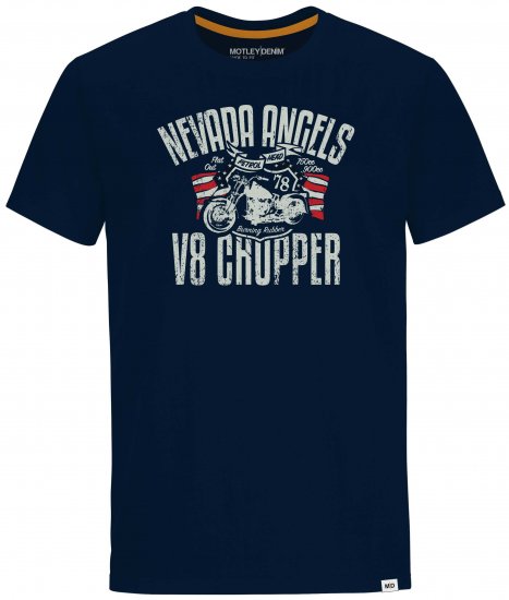 Motley Denim Cambridge T-shirt Navy - Pólók - Nagyméretű pólók - 2XL-14XL