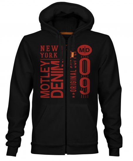 Motley Denim Camden Hoodie Black - Pulóverek & kapucnis pulóverek - Pulóverek & Kapucnis pulóver 2XL-12XL