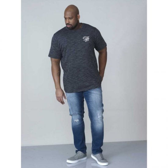 D555 Chalmer Couture Space Dye T-shirt Black - Pólók - Nagyméretű pólók - 2XL-14XL