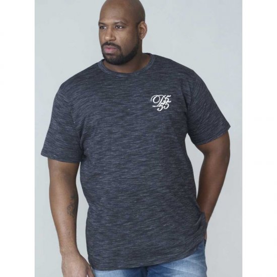 D555 Chalmer Couture Space Dye T-shirt Black - Pólók - Nagyméretű pólók - 2XL-14XL