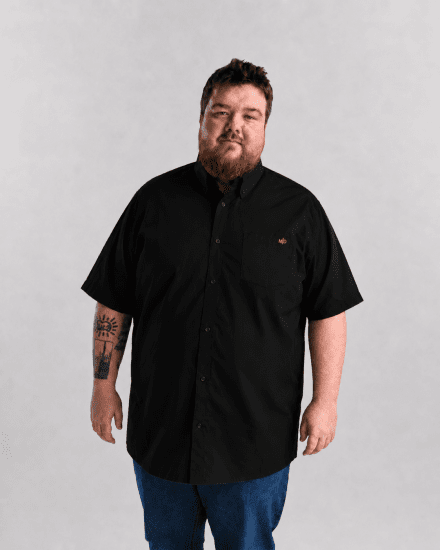 Motley Denim Zagreb Rövid ujjú ing Fekete - Ingek - Ingek 2XL-10XL