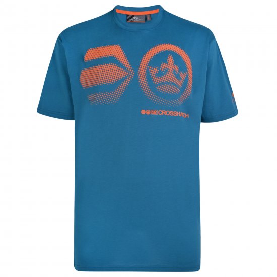 Crosshatch Kravtar T-shirt Blue - Pólók - Nagyméretű pólók - 2XL-14XL