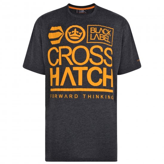 Crosshatch Large Go T-shirt Charcoal - Pólók - Nagyméretű pólók - 2XL-14XL