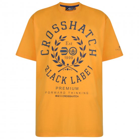 Crosshatch Laygos T-shirt Yellow - Pólók - Nagyméretű pólók - 2XL-14XL