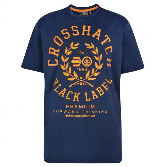 Crosshatch Laygos T-shirt Navy - Pólók - Nagyméretű pólók - 2XL-14XL