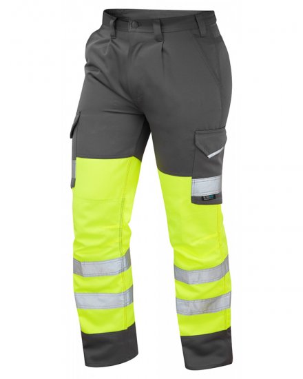 Leo Bideford Cargo Pants Hi-Vis Yellow/Grey - Munkaruha - Nagyméretű Munkaruha 3XL-6XL
