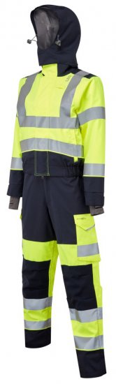 Leo Honeychurch EcoViz 10KX Performance+ Women's Breathable 2-Part Coverall Hi-Vis Yellow/Navy - Munkaruha - 