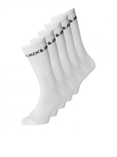 Jack & Jones Basic Logo Teniszzoknik Fehér 5-pack - Alsónemű & strandruhák - Nagyméretű Alsónemű 2XL-8XL