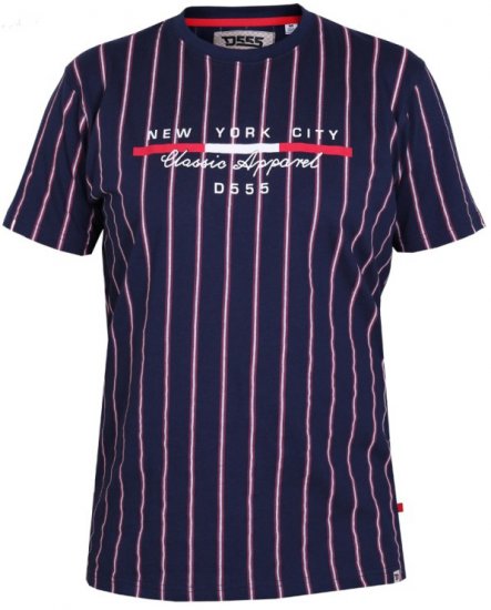 D555 Davis T-shirt Navy - Pólók - Nagyméretű pólók - 2XL-14XL