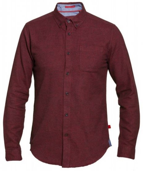 D555 Dawson Textured Shirt Dark Red - Ingek - Ingek 2XL-10XL