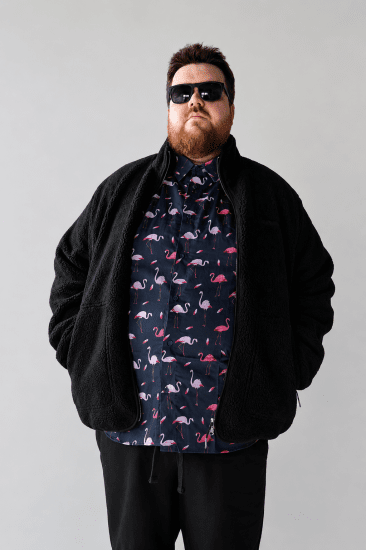 Jack & Jones Norrebro Teddy Jacket Black - Kabátok - Nagyméretű Kabátok - 2XL-8XL