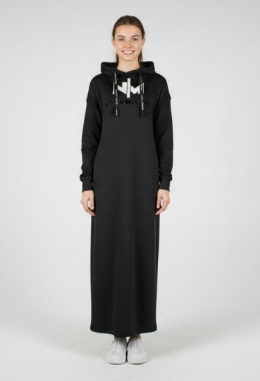 Nora Mikken MARI Maxi Hoodie Dress Black - Pulóverek & kapucnis pulóverek - 