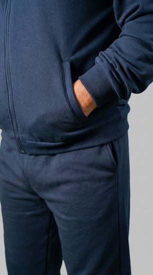 20 Nodi Ostro Stretch Fleece Cotton Tracksuit Navy - Tréningruhák - Nagyméretű Férfi Tréningruhák