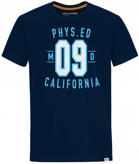 Motley Denim Durham T-shirt Navy - Pólók - Nagyméretű pólók - 2XL-14XL
