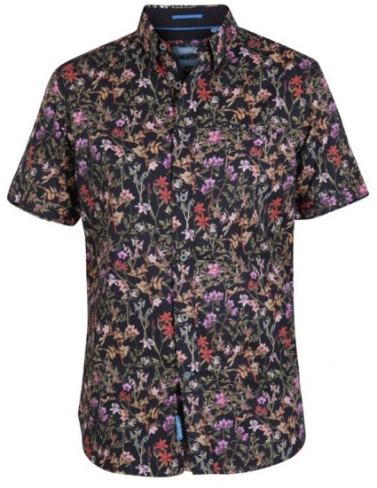 D555 Emmet Floral Shirt Black - Ingek - Ingek 2XL-10XL