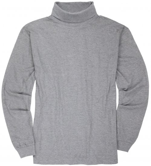 Adamo Fabio Comfort fit Turtleneck Long sleeve T-shirt Grey - Pólók - Nagyméretű pólók - 2XL-14XL